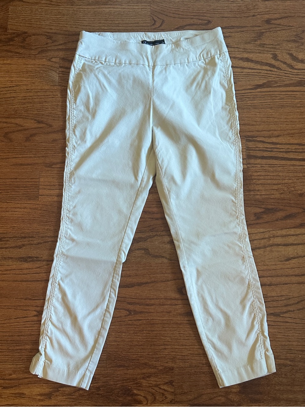 New York & Company Pull On Stretchy Work Pants Large Light Khaki